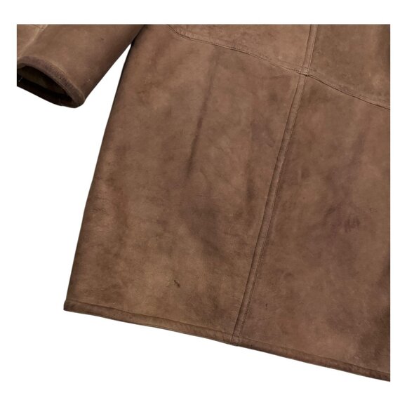 GENUINE SHEARLING Vintage 1970s SHEEP Skin Retro Heavy Winter Coat Womens Medium - Picture 7 of 9
